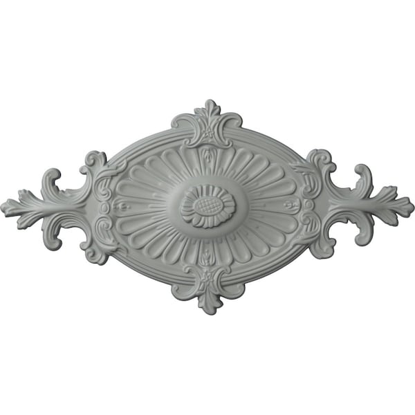 Ekena Millwork Rose and Ribbon Ceiling Medallion (Fits Canopies up to 4"), 23 5/8"OD x 4"ID x 1 1/2"P, Primed White CM23RO - main